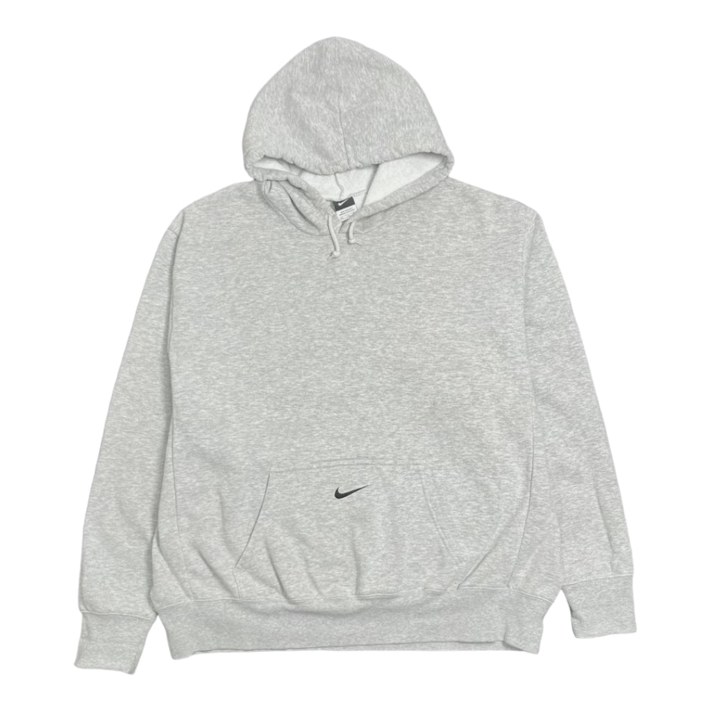 Y2K Nike Grey Centre Swoosh Hoodie 2XL