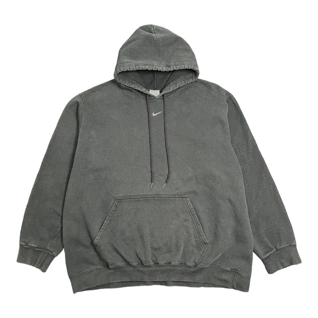 Y2K Nike Black Centre Swoosh Hoodie 2XL