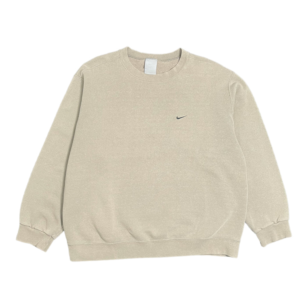 Y2K Nike Washed Brown Swoosh Crewneck XL