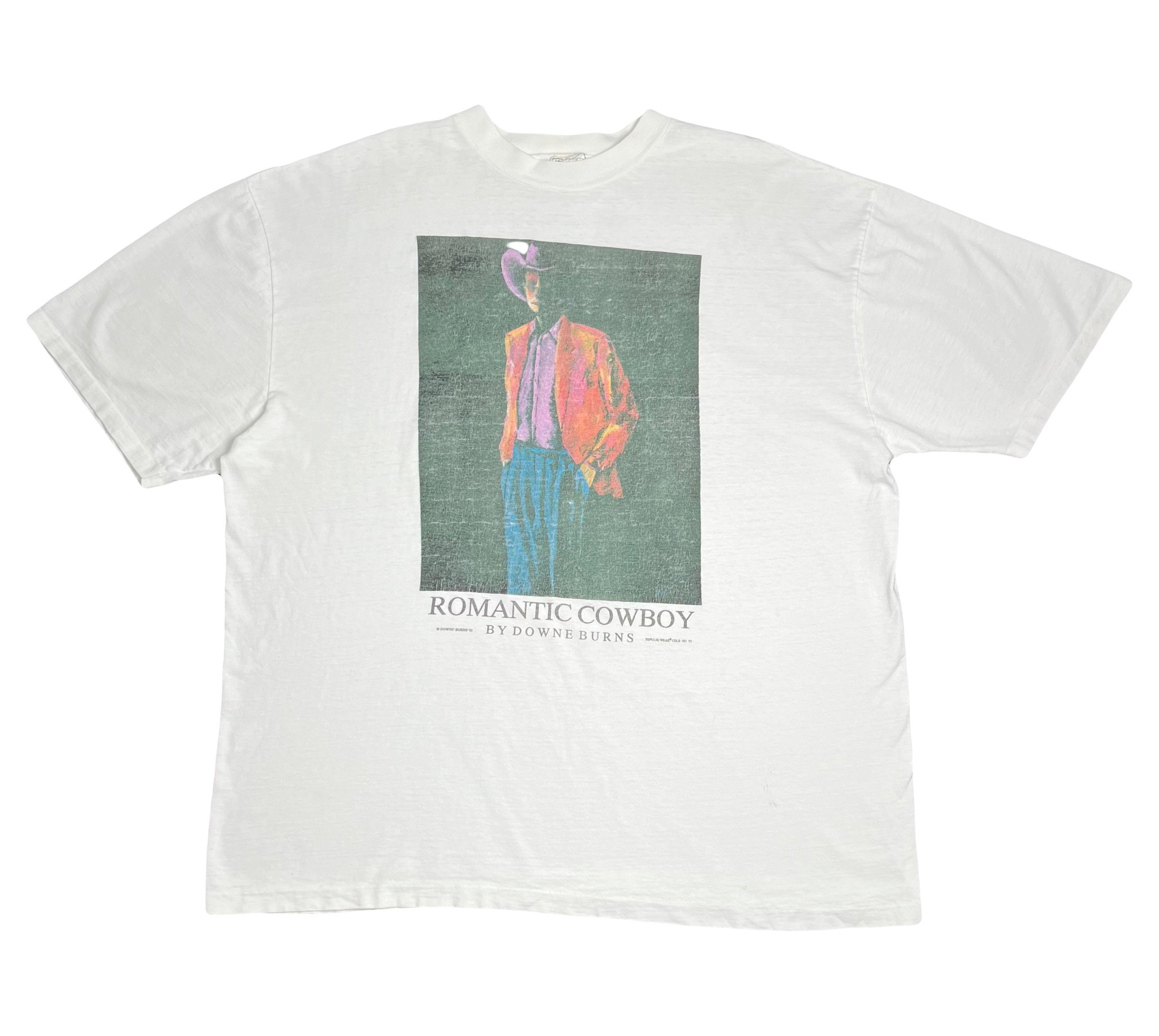 1992 Downe Burns Romantic Cowboy Tee XL