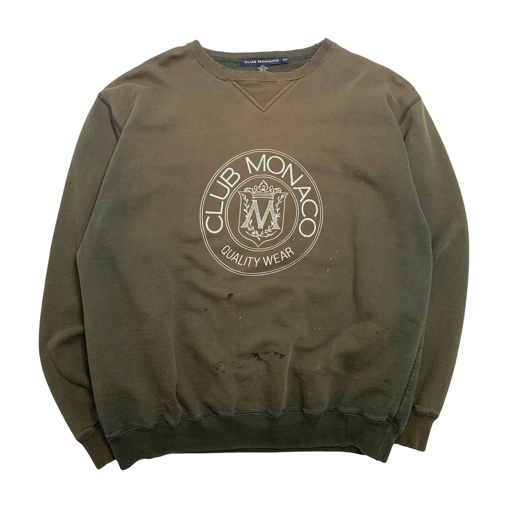 Vintage Club Monaco Crest Distressed Crewneck M