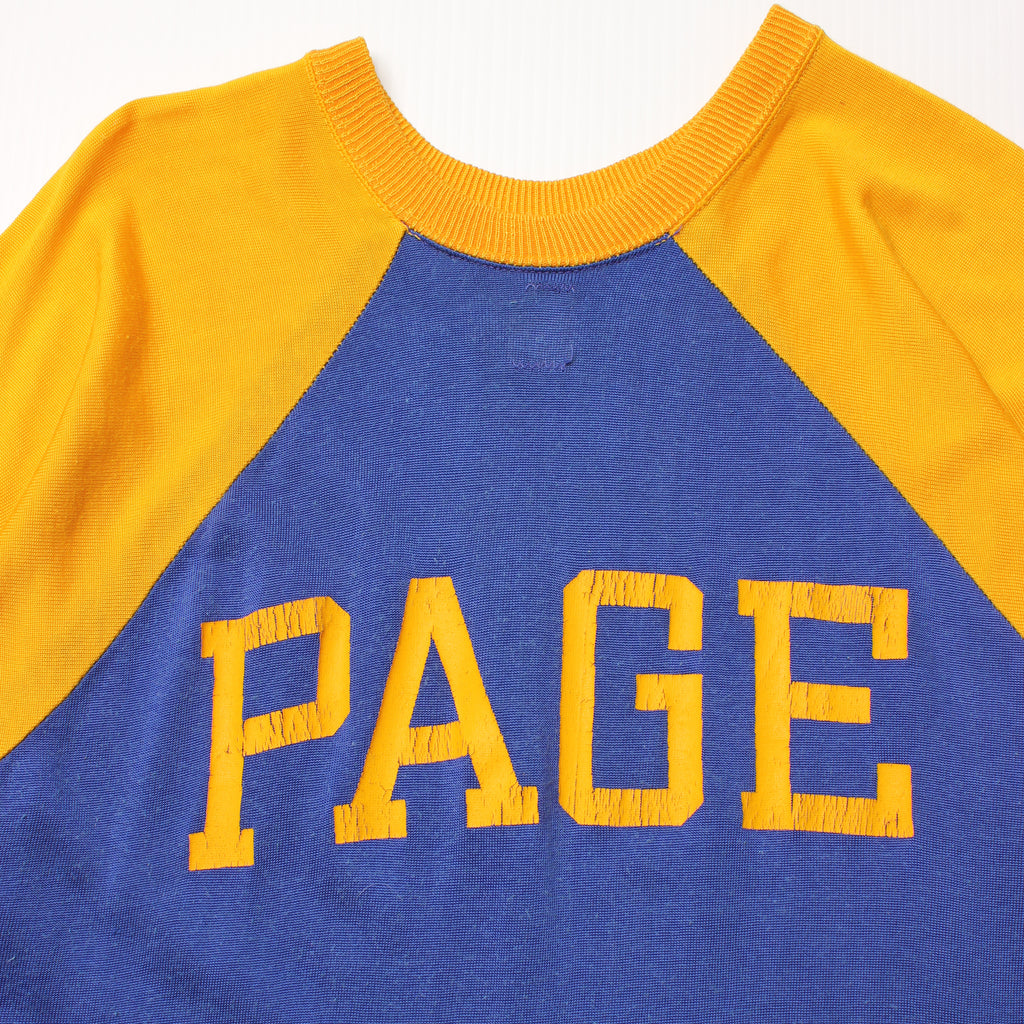 70s Collegiate Pacific 'Page' Raglan Tee L