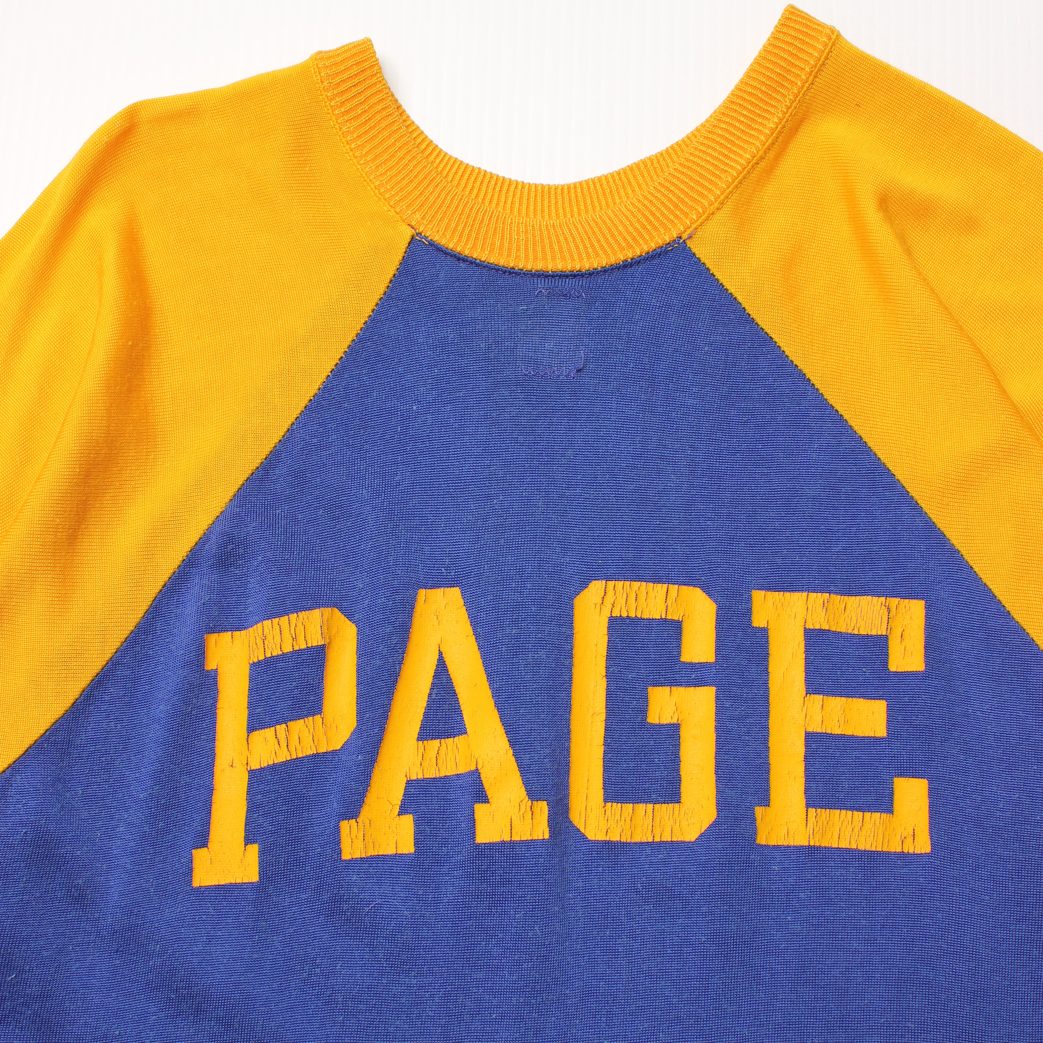 70s Collegiate Pacific 'Page' Raglan Tee L