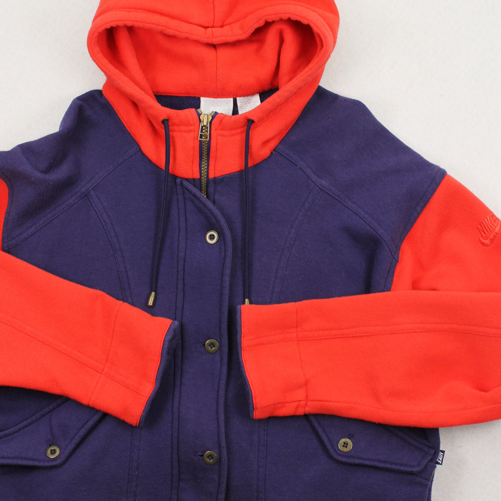 Vintage Nike Cotton Button Up Hoodie Youth M