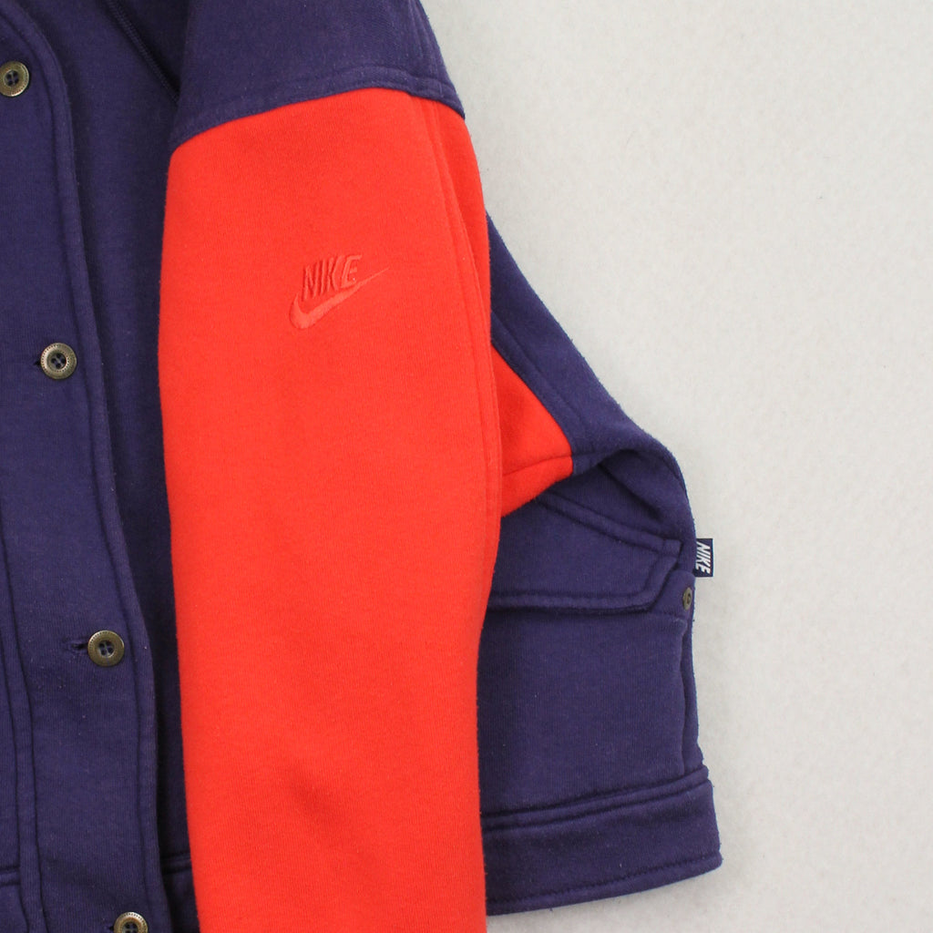 Vintage Nike Cotton Button Up Hoodie Youth M