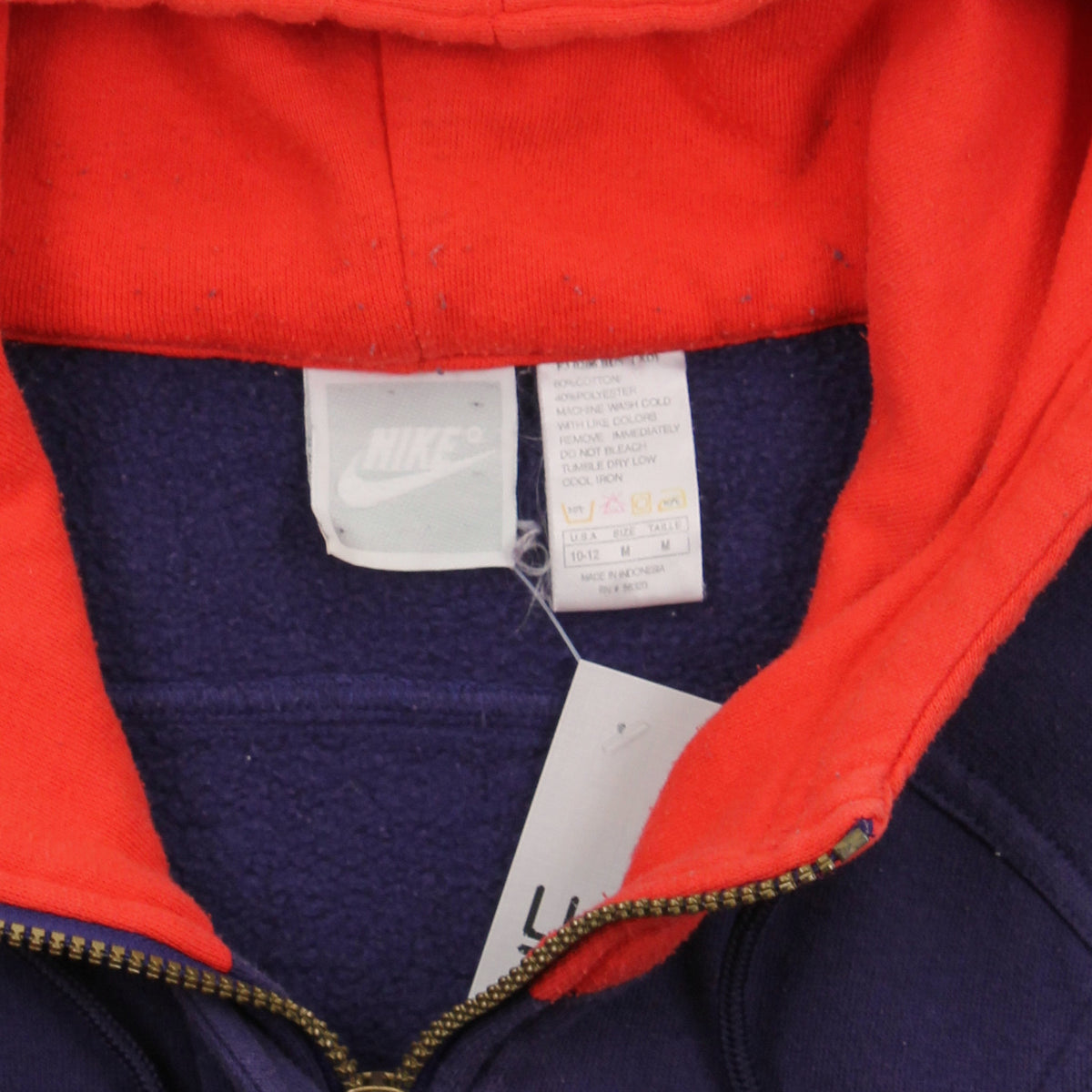 Vintage Nike Cotton Button Up Hoodie Youth M