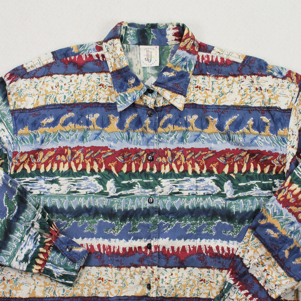 Vintage Jessie Jeanswear Pattern Button Up Shirt Women's XL