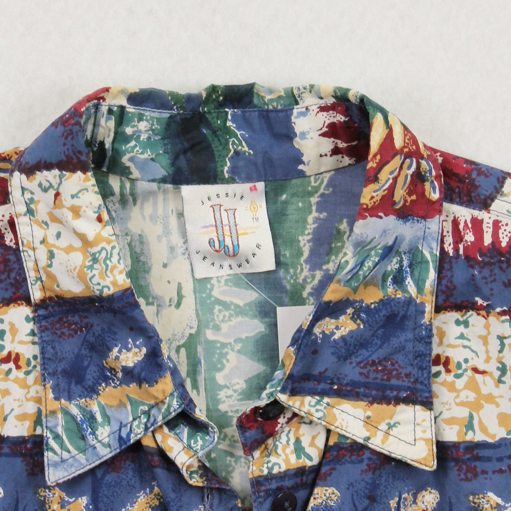Vintage Jessie Jeanswear Pattern Button Up Shirt Women's XL