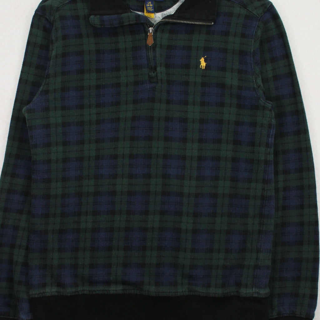 Polo Ralph Lauren Plaid 1/4 Zip Sweatshirt Youth L