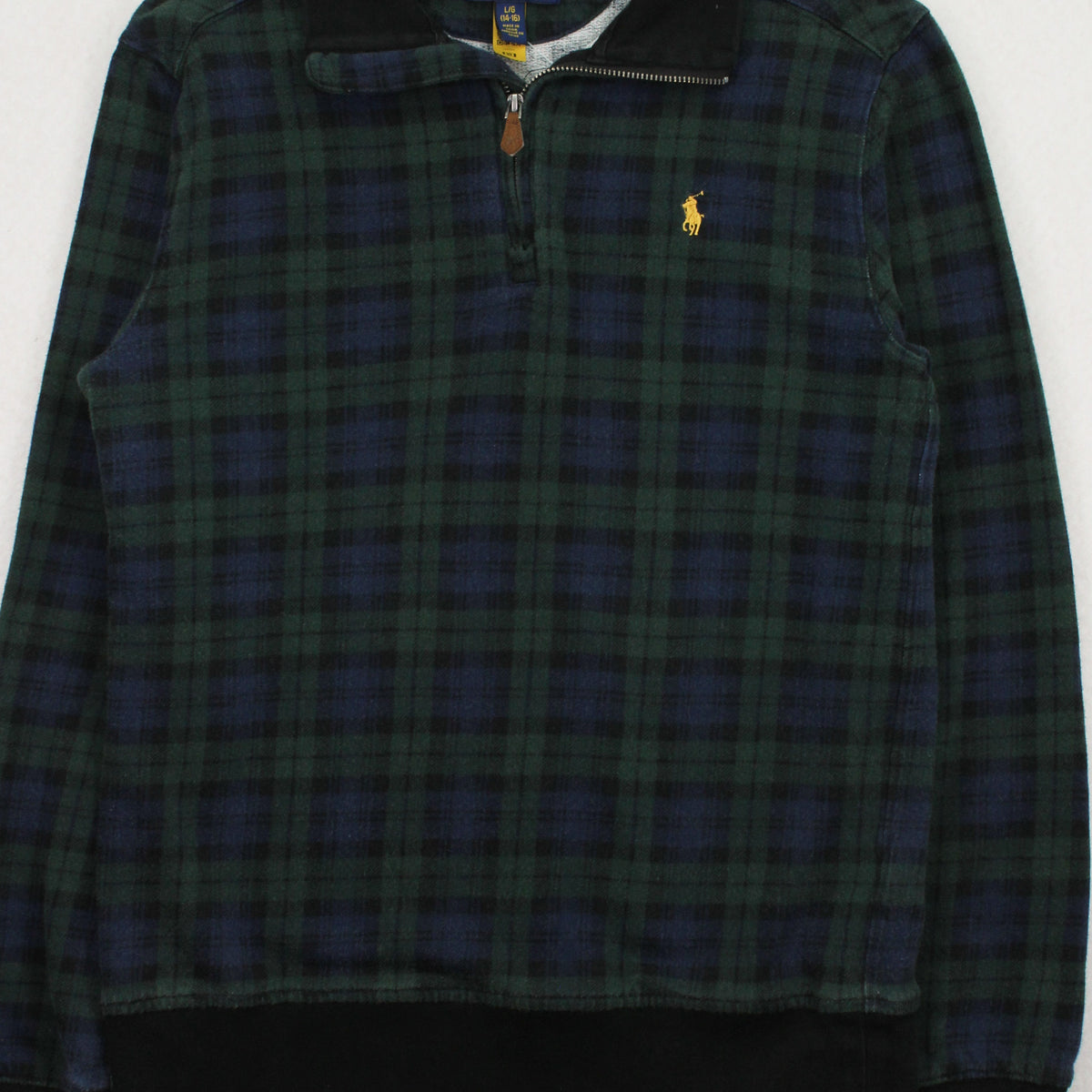 Polo Ralph Lauren Plaid 1/4 Zip Sweatshirt Youth L