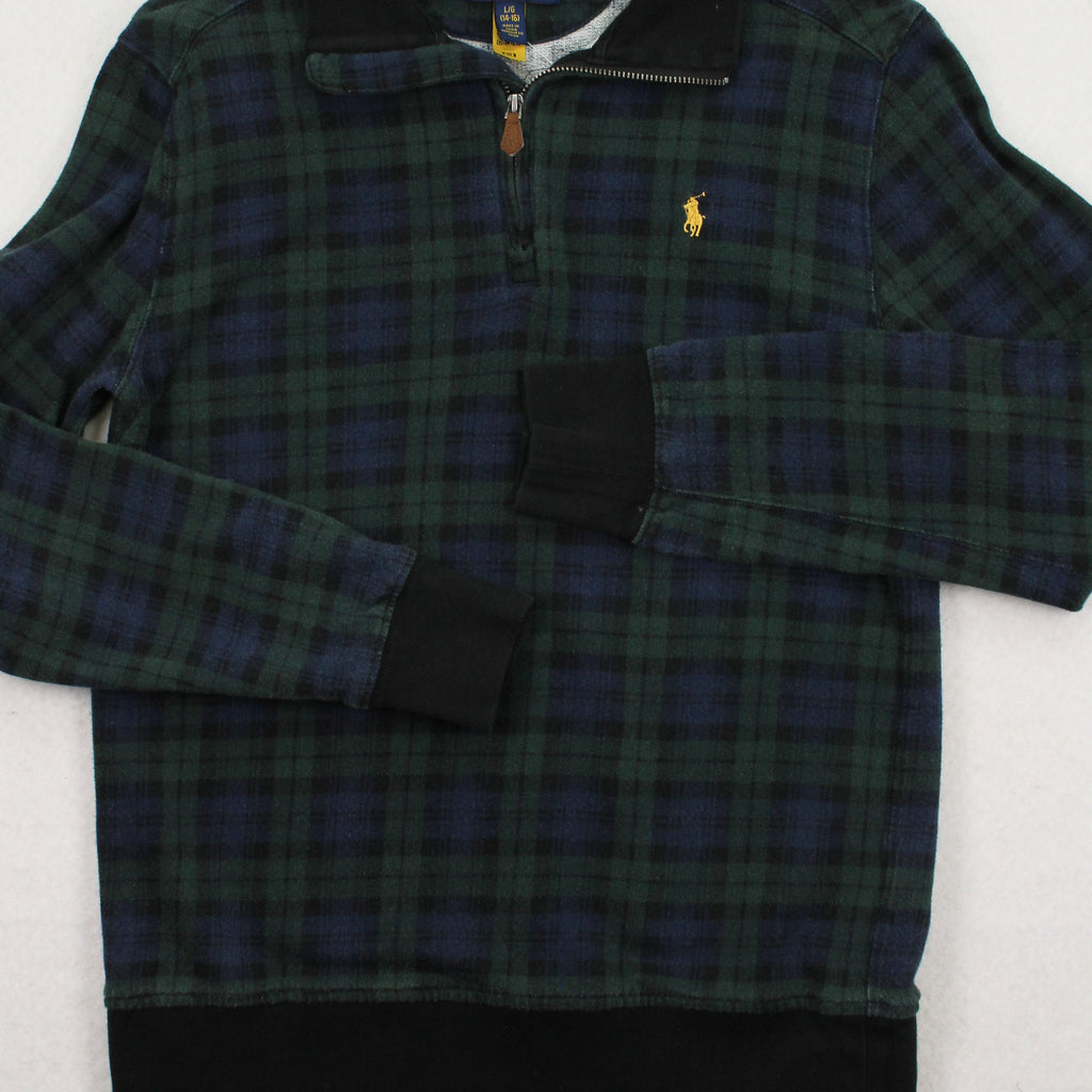 Polo Ralph Lauren Plaid 1/4 Zip Sweatshirt Youth L