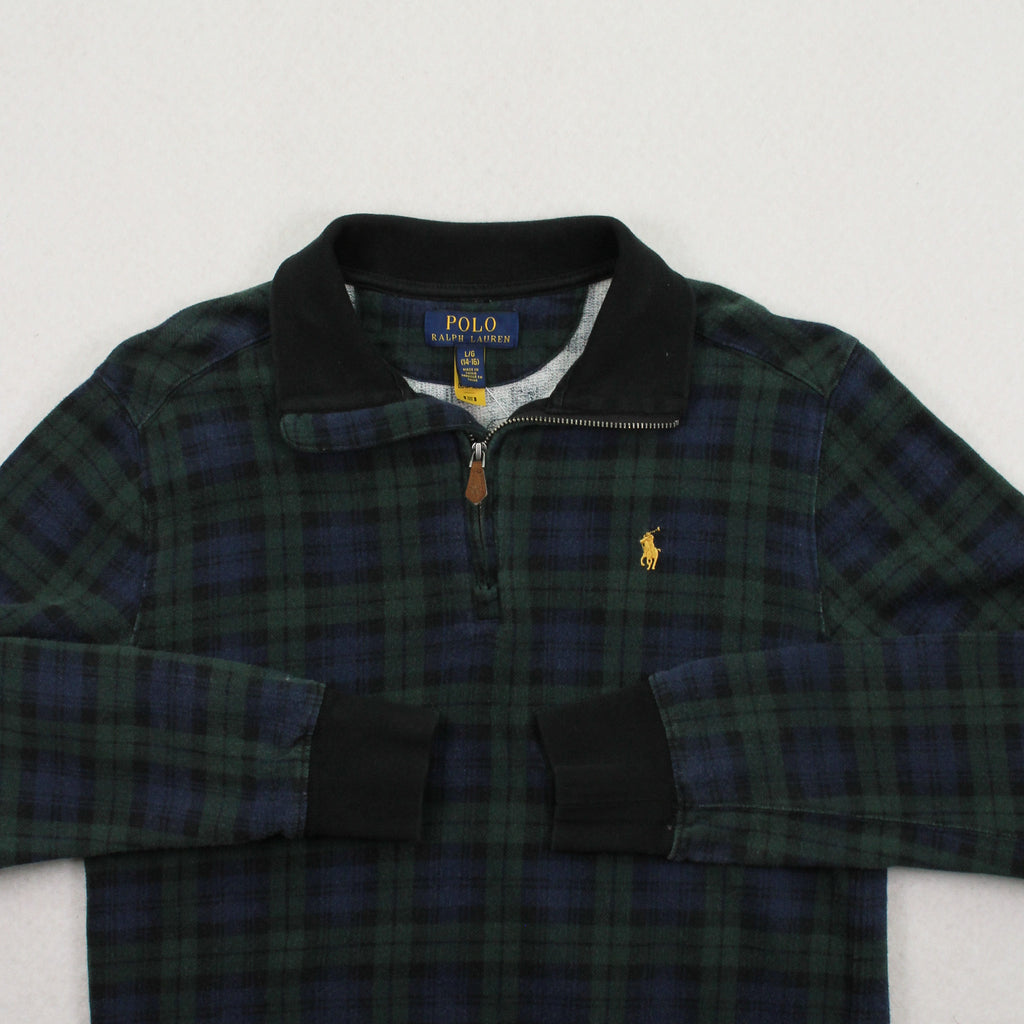 Polo Ralph Lauren Plaid 1/4 Zip Sweatshirt Youth L