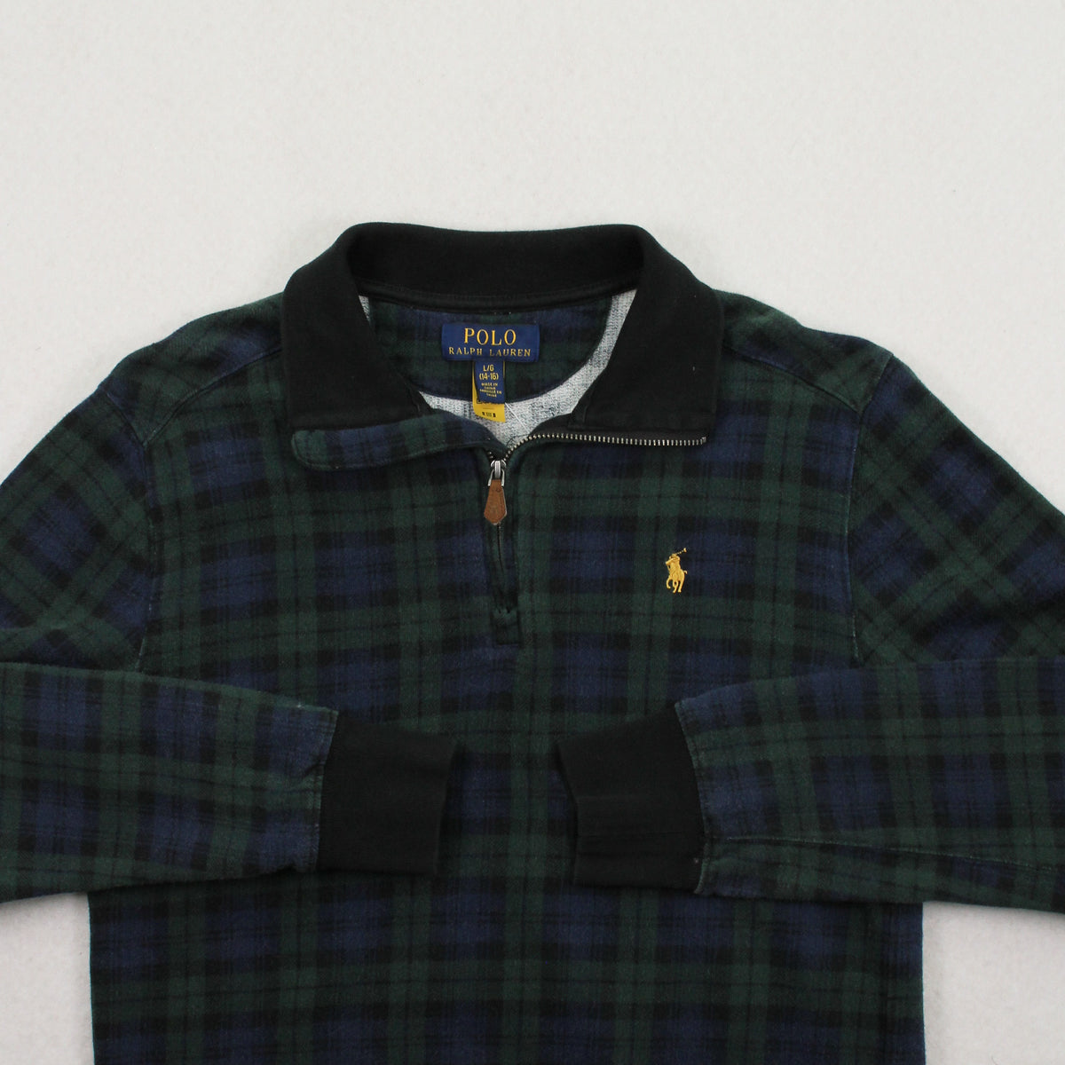 Polo Ralph Lauren Plaid 1/4 Zip Sweatshirt Youth L