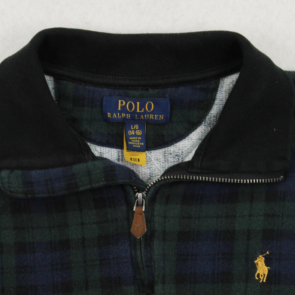 Polo Ralph Lauren Plaid 1/4 Zip Sweatshirt Youth L