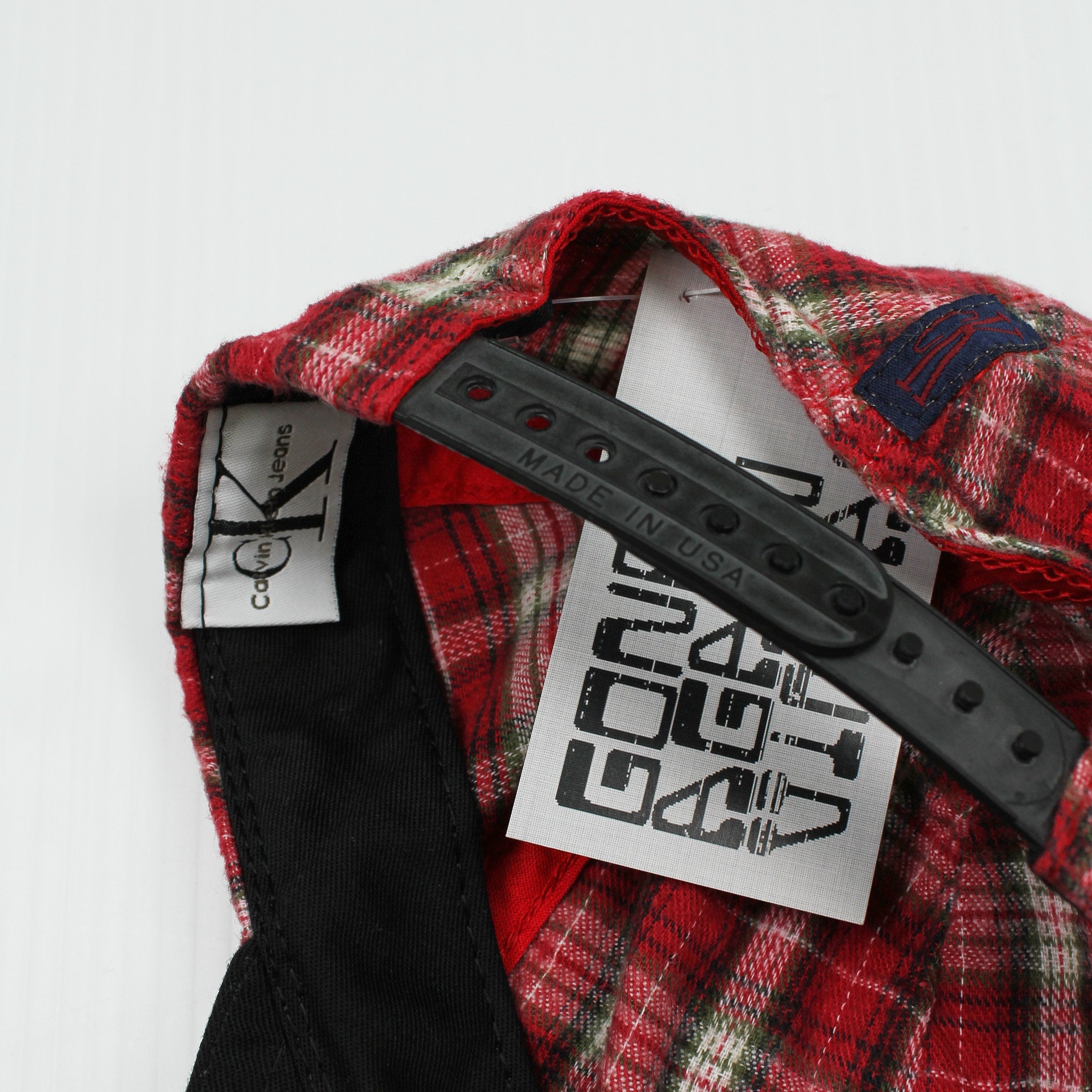 Vintage Calvin Klein Plaid Snapback Hat