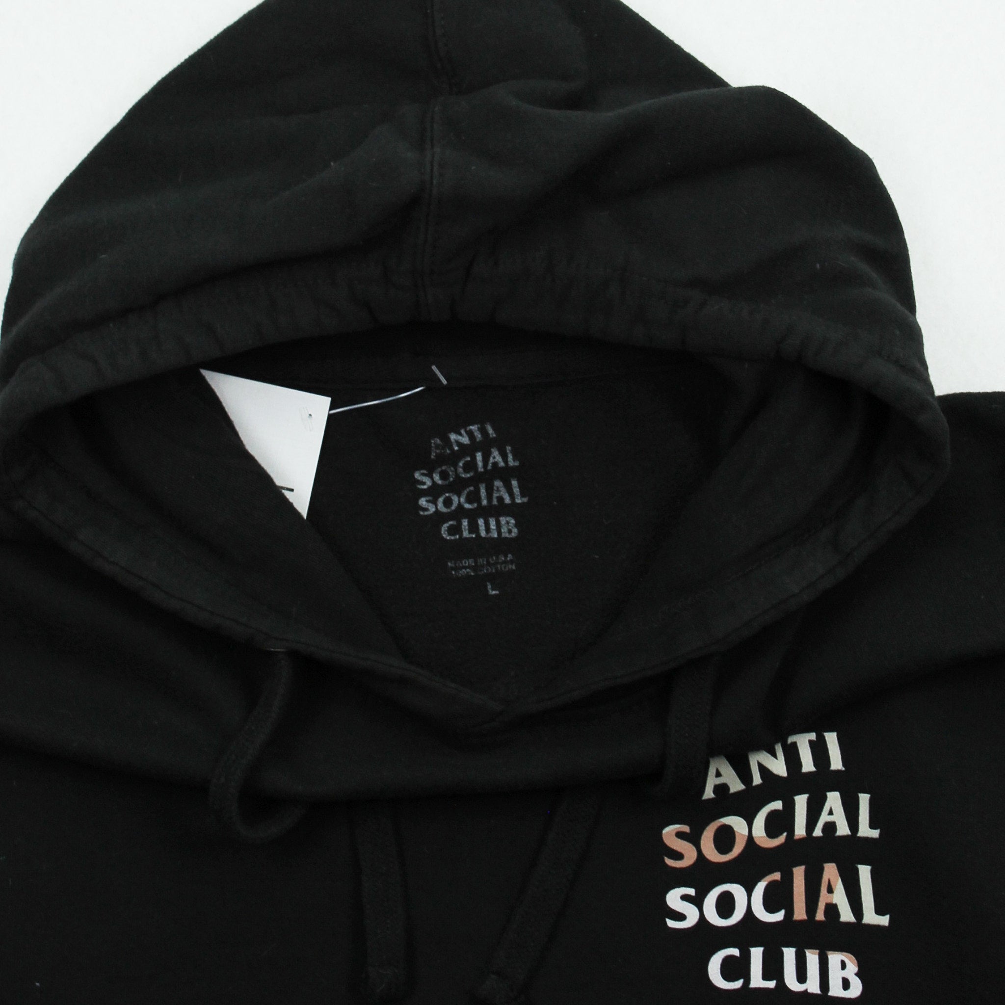 Anti Social Social Club Camo Logo Hoodie L