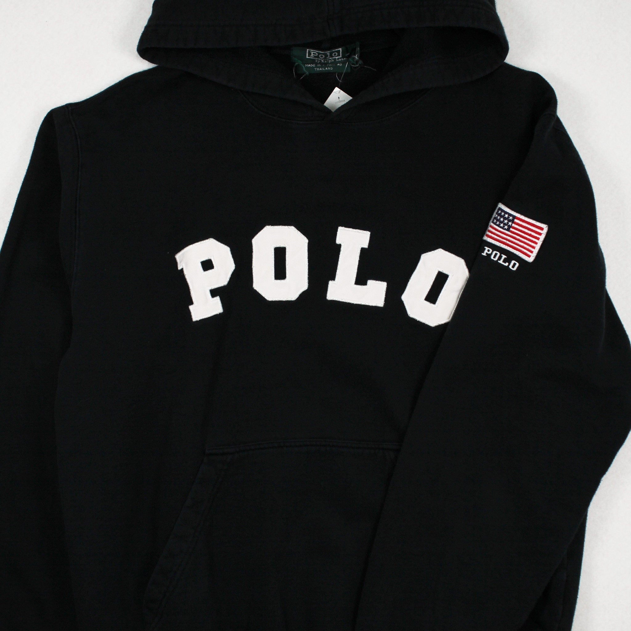 Vintage Polo Ralph Lauren Spellout Hoodie XL
