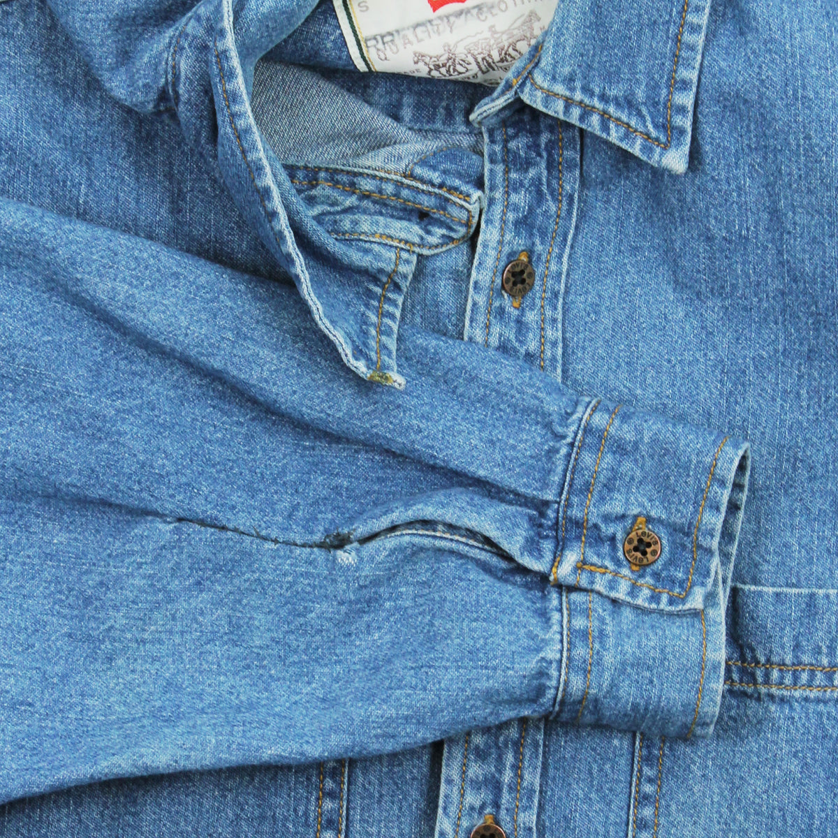 Vintage Levi's Medium Wash Denim Button Up Shirt S
