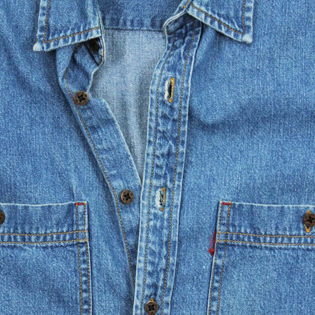 Vintage Levi's Medium Wash Denim Button Up Shirt S