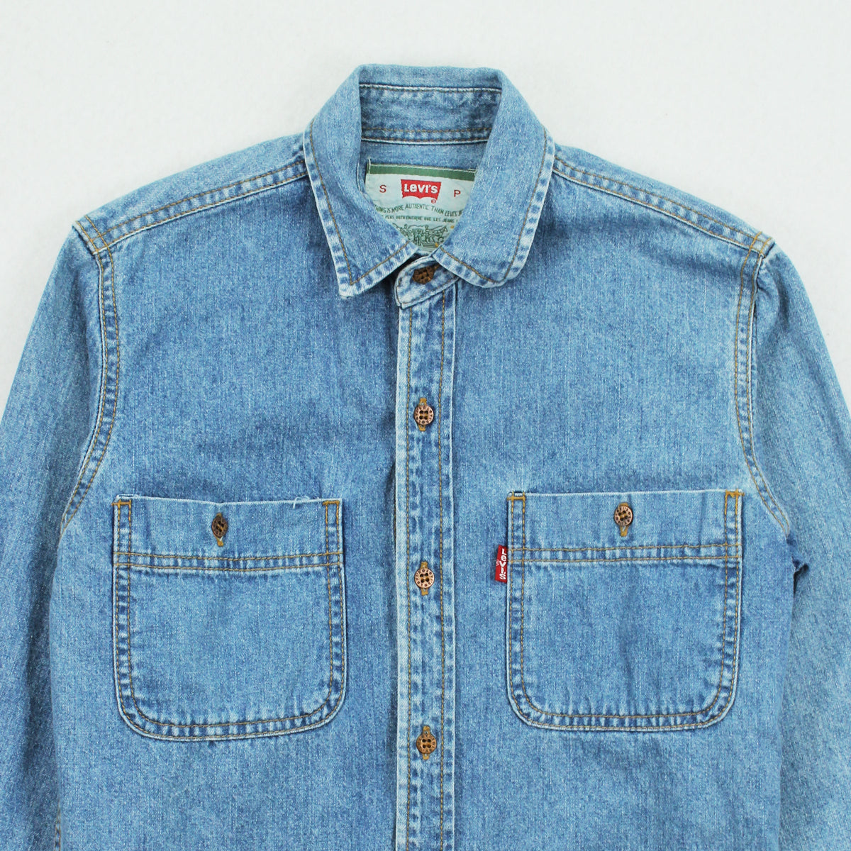 Vintage Levi's Medium Wash Denim Button Up Shirt S