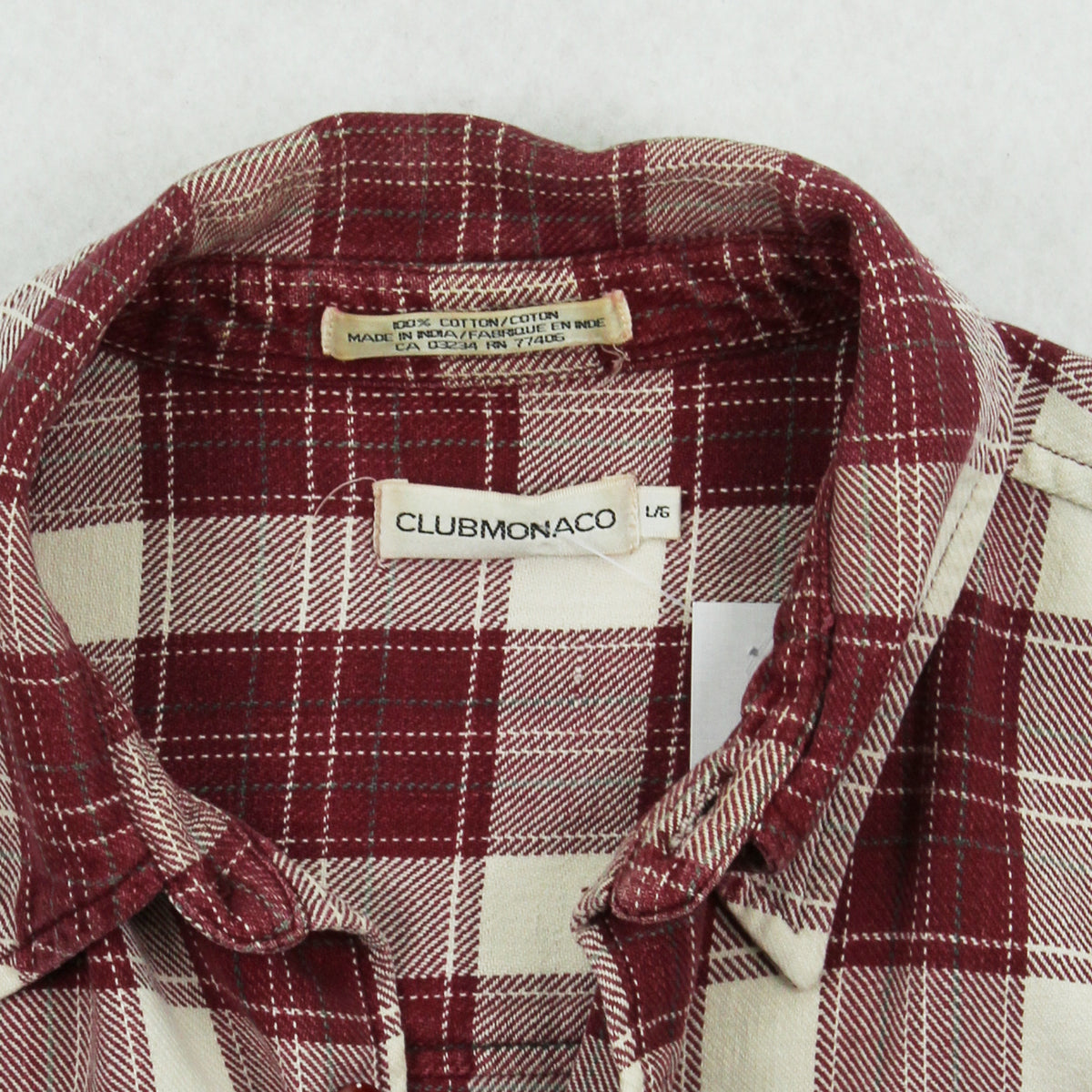 Vintage Club Monaco Plaid Button Up Shirt L
