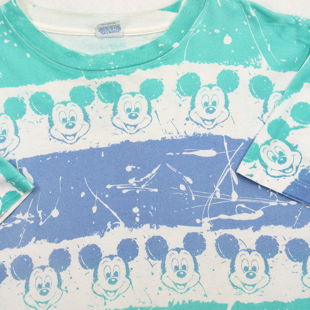 80s Disney Mickey Mouse AOP Tie Dye Tee XL