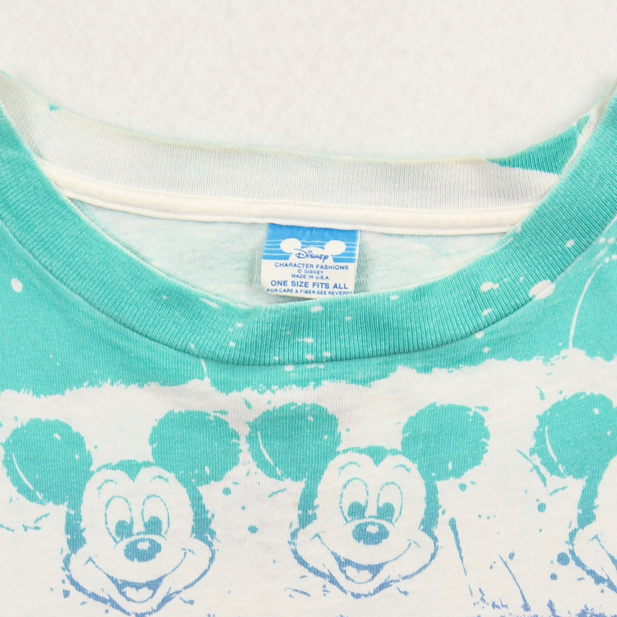 80s Disney Mickey Mouse AOP Tie Dye Tee XL