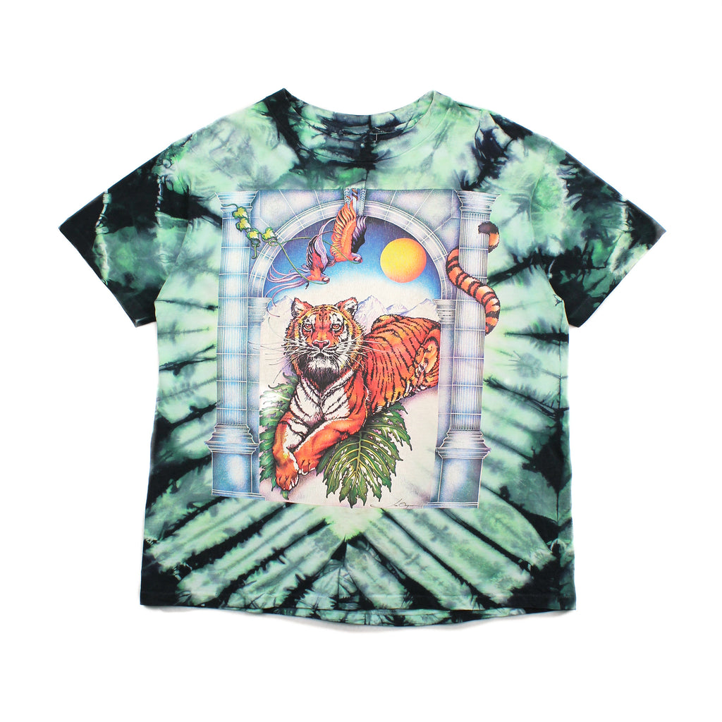 Vintage Lisa Chapman Tiger Art Tie Dye Tee L