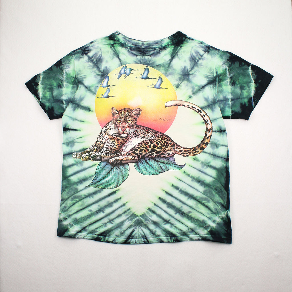 Vintage Lisa Chapman Tiger Art Tie Dye Tee L