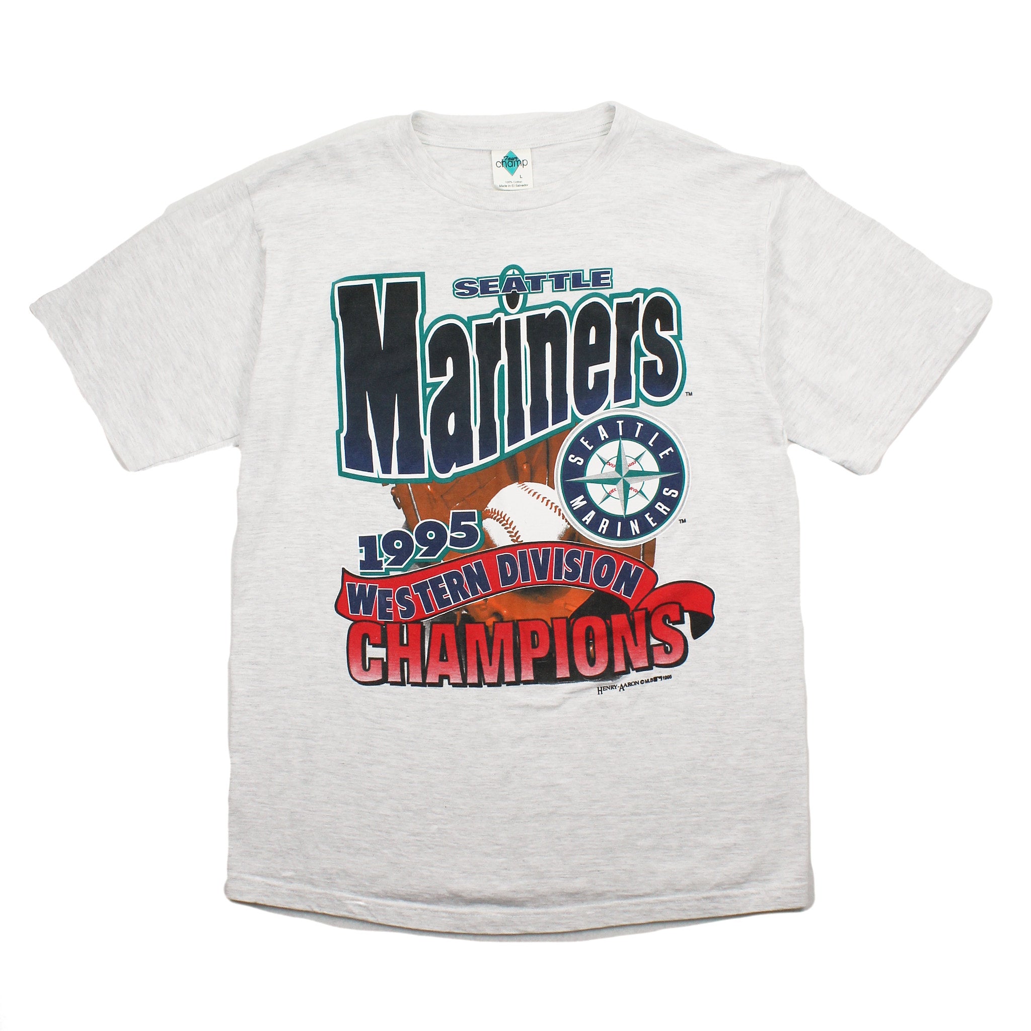 1995 Seattle Mariners Western Division Champions Tee L