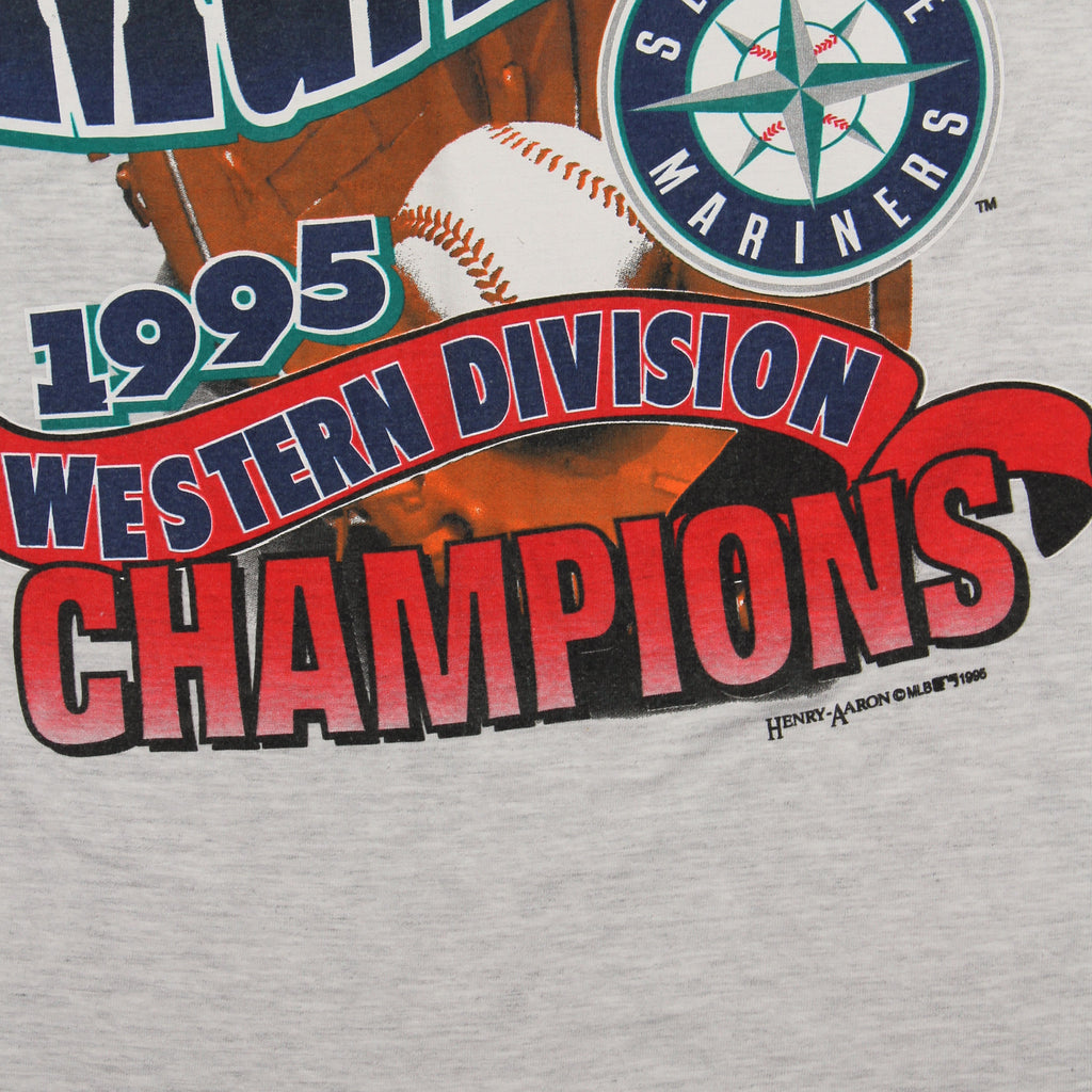 1995 Seattle Mariners Western Division Champions Tee L