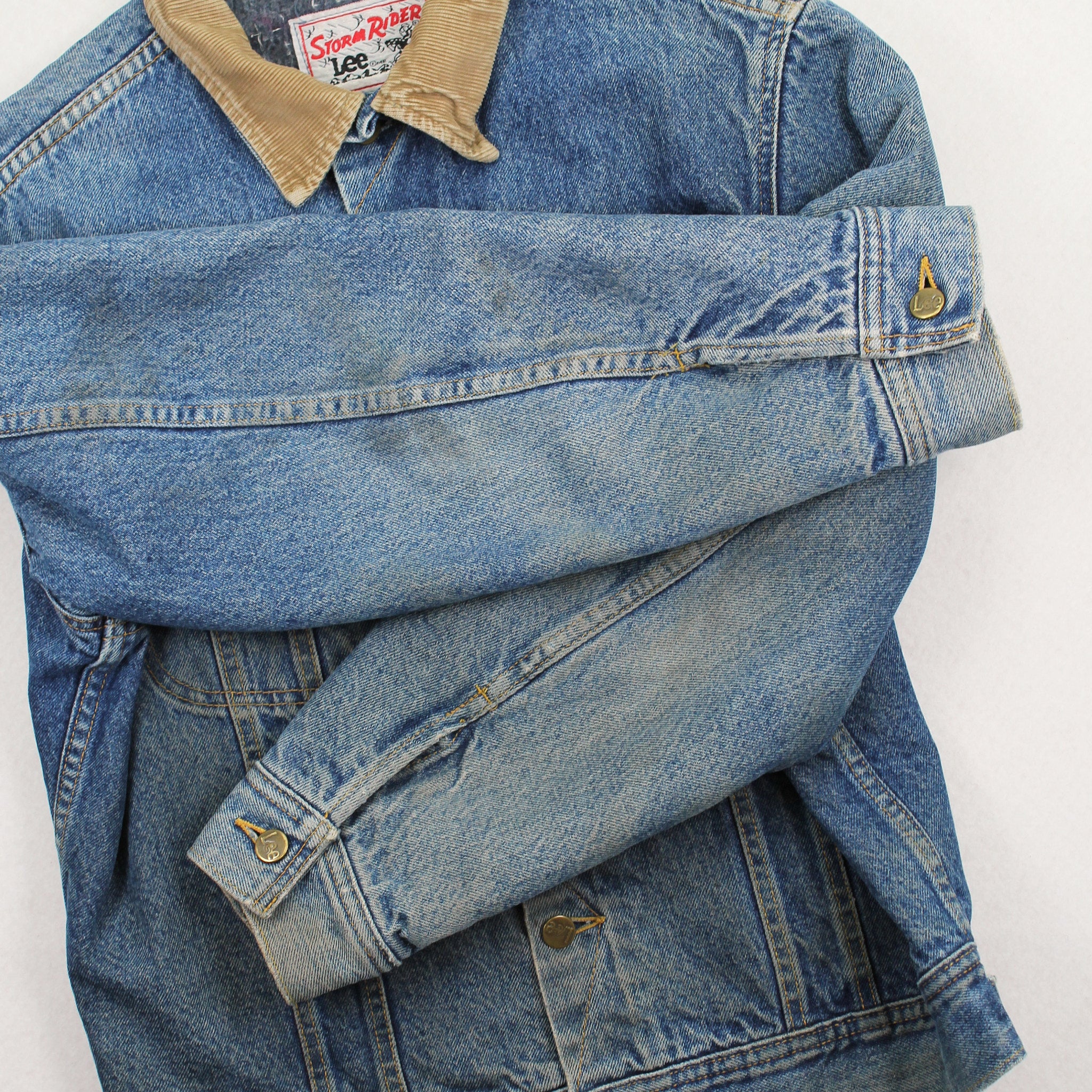 Vintage Lee Stormrider Blanket Lined Denim Jacket M