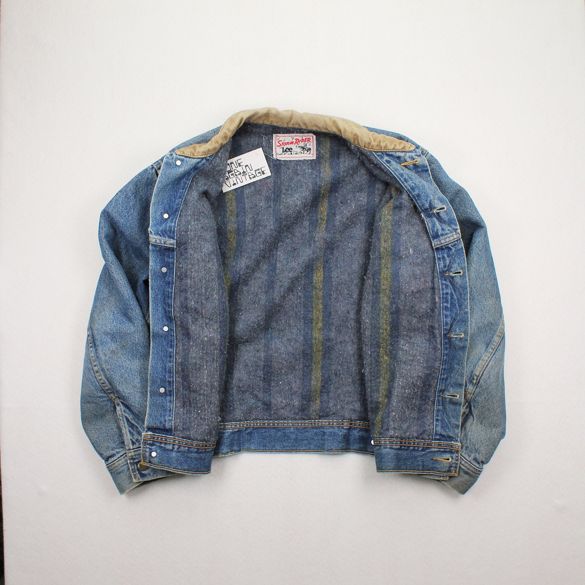 Vintage Lee Stormrider Blanket Lined Denim Jacket M