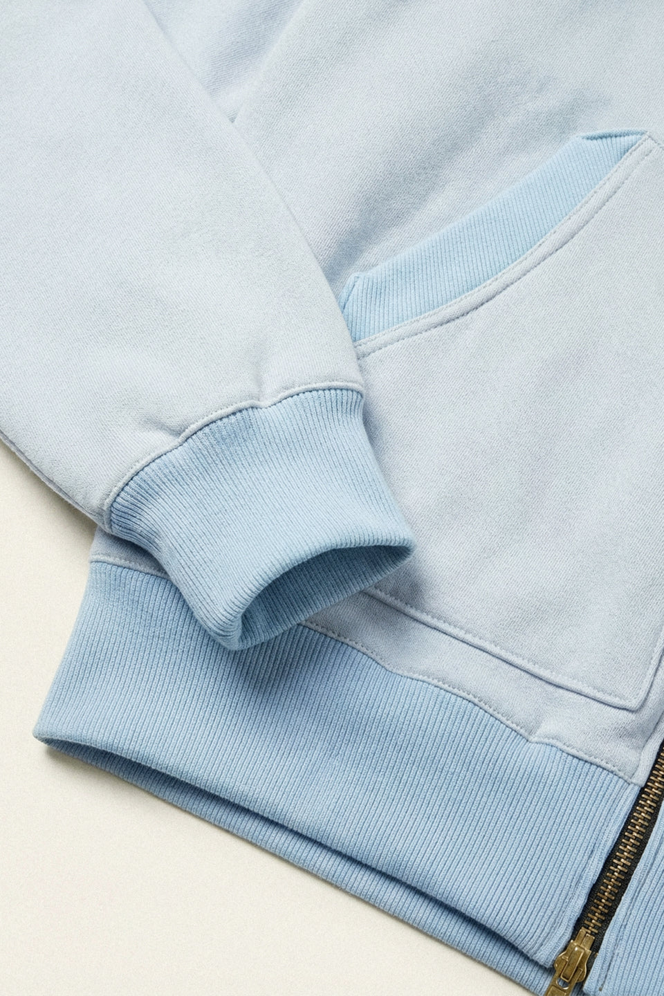 Rework Baby Blue Double Zip Hoodie L