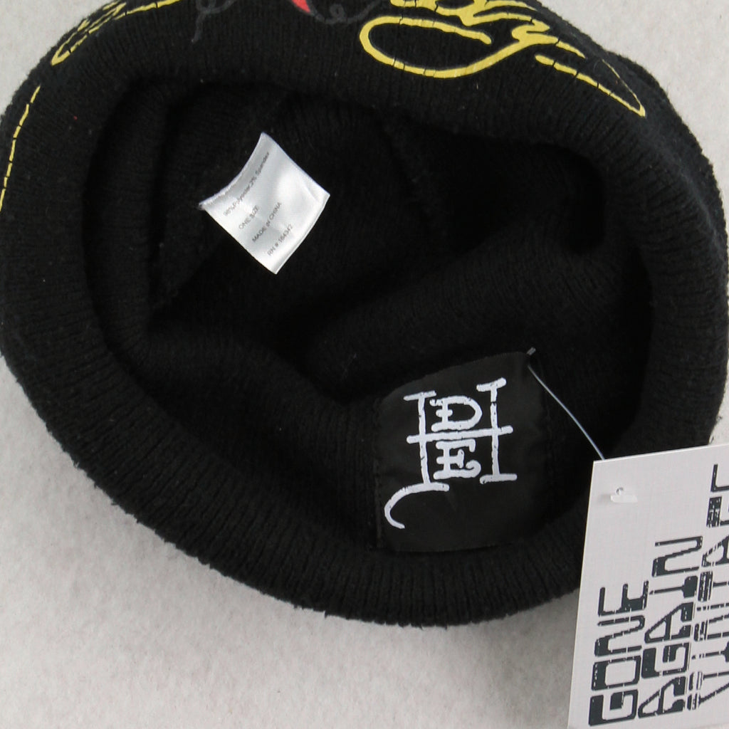 Y2K Ed Hardy Rose Graphic Beanie