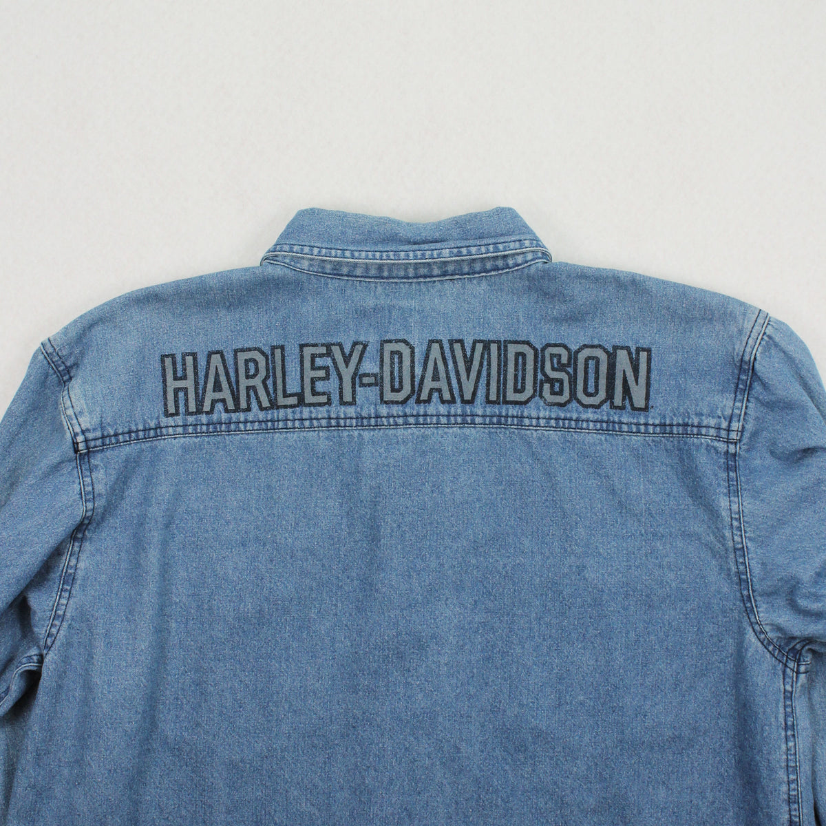 Harley Davidson Denim Button Up Shirt L