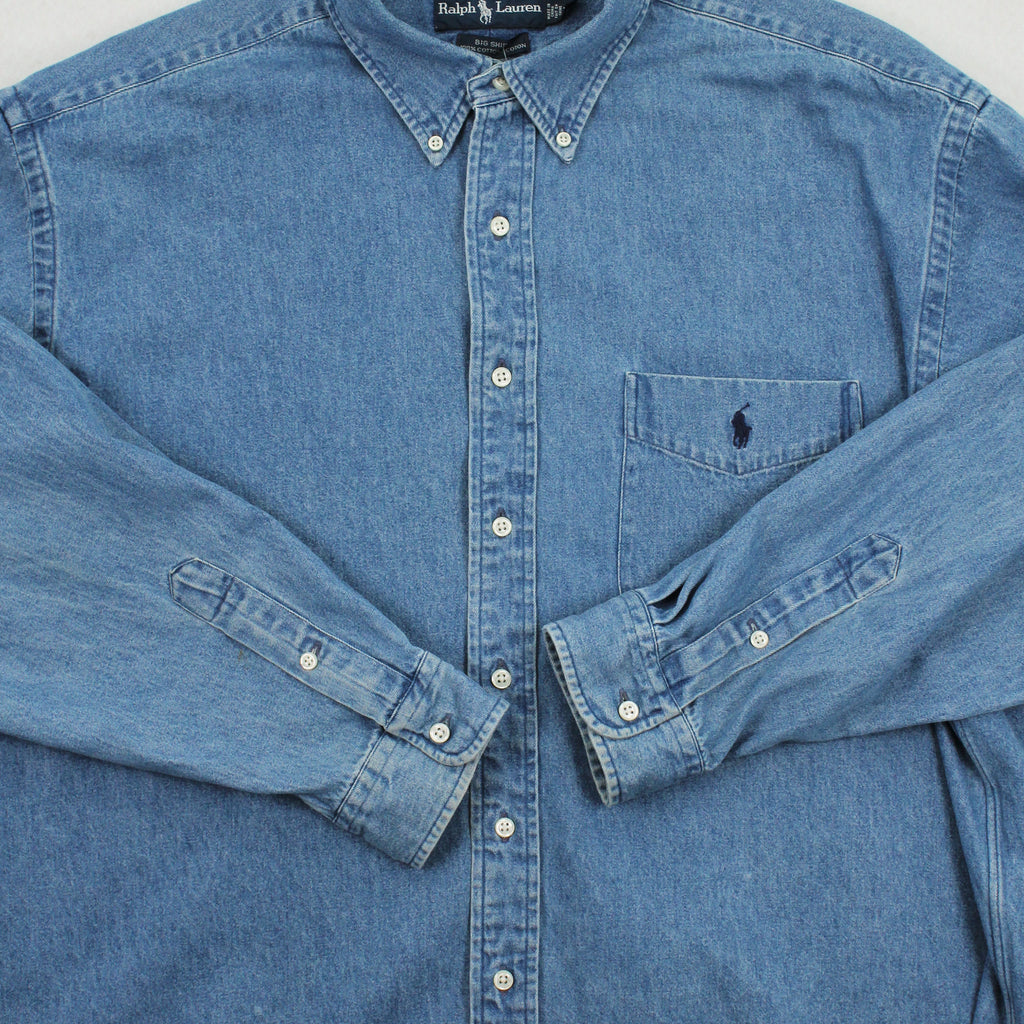 Vintage Polo Ralph Lauren Denim Button Up Shirt XL
