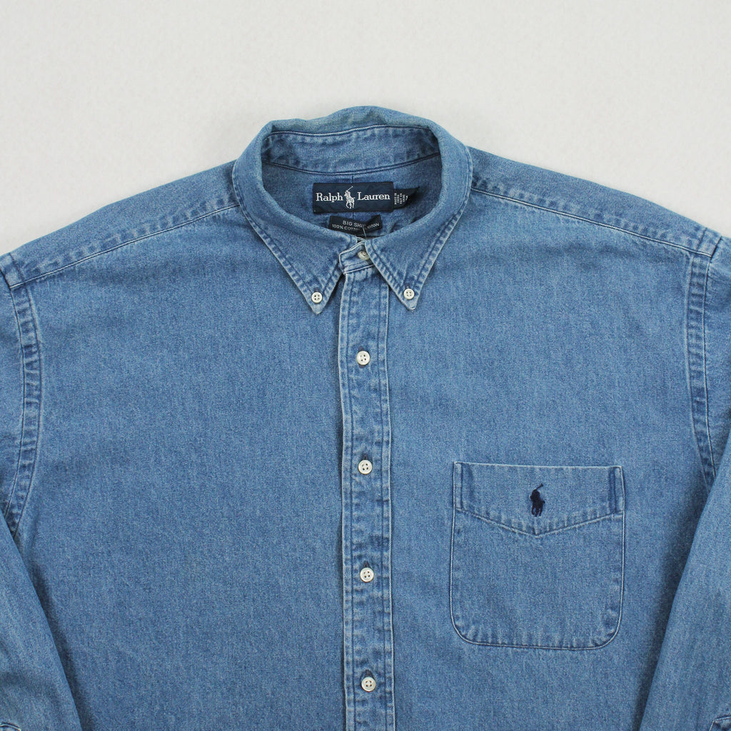 Vintage Polo Ralph Lauren Denim Button Up Shirt XL
