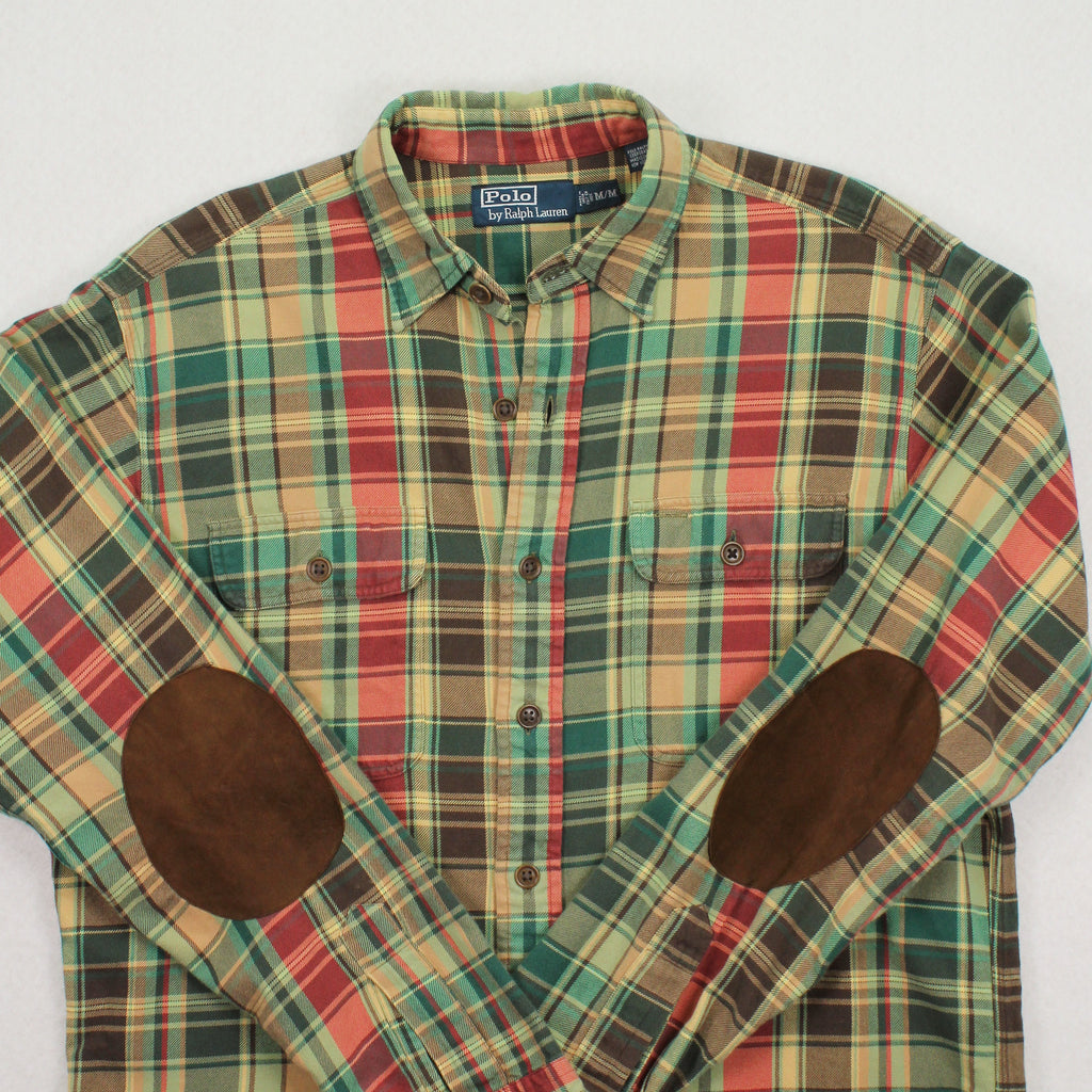 Vintage Polo Ralph Lauren Plaid Elbow Patch Shirt M