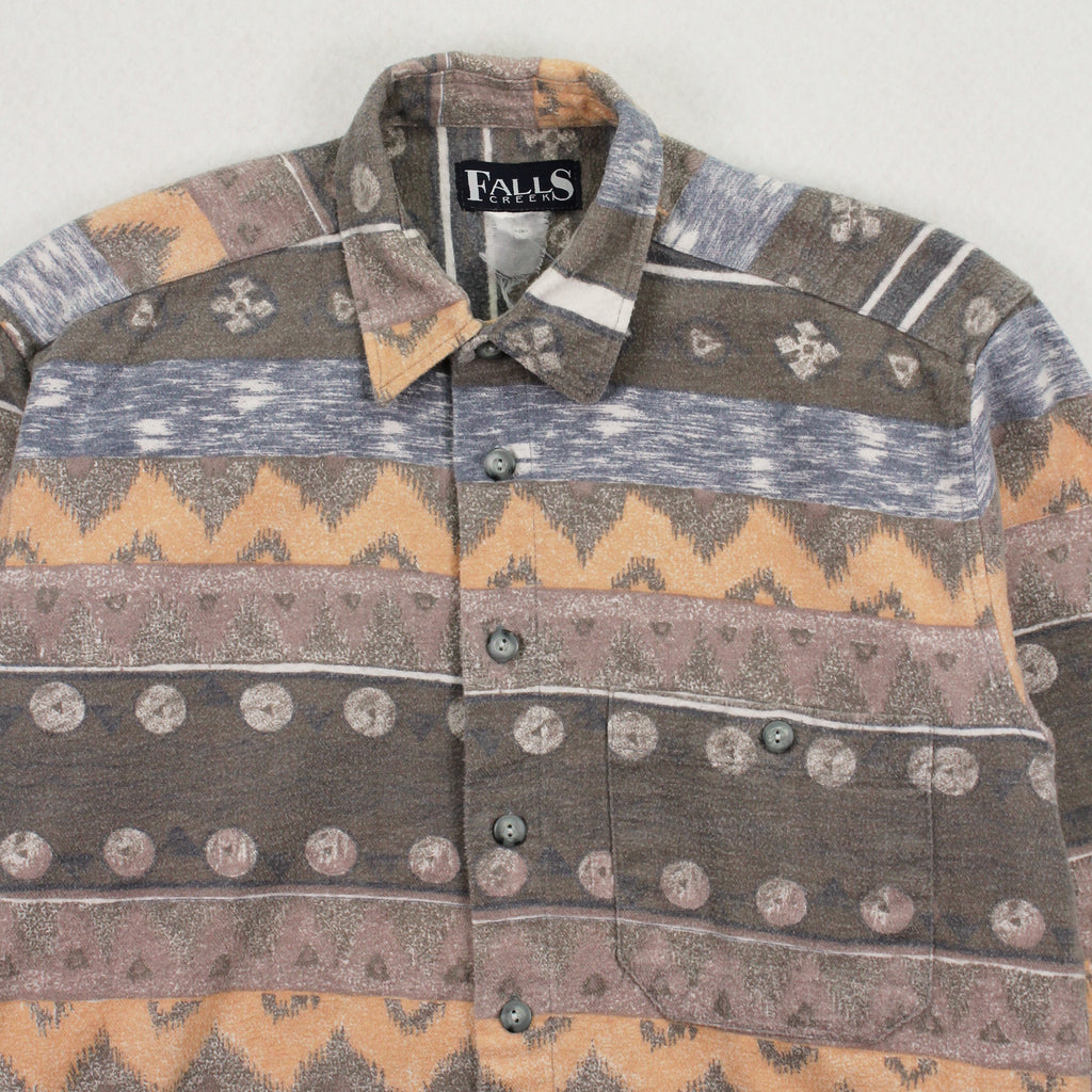 Vintage Falls Creek Pattern Button Up Shirt M