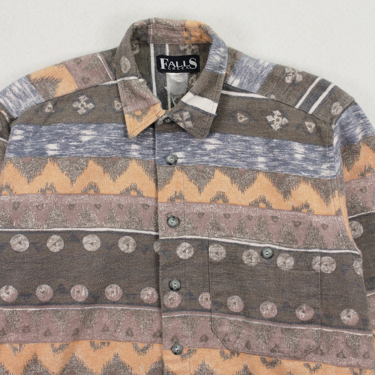 Vintage Falls Creek Pattern Button Up Shirt M