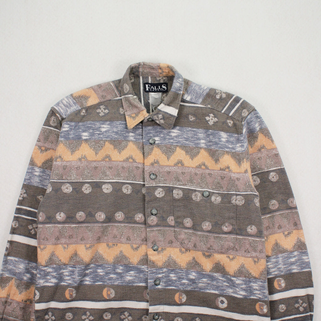 Vintage Falls Creek Pattern Button Up Shirt M