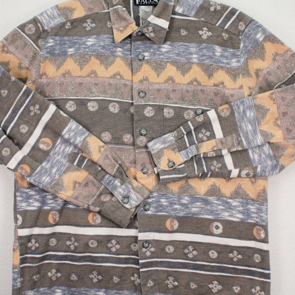 Vintage Falls Creek Pattern Button Up Shirt M