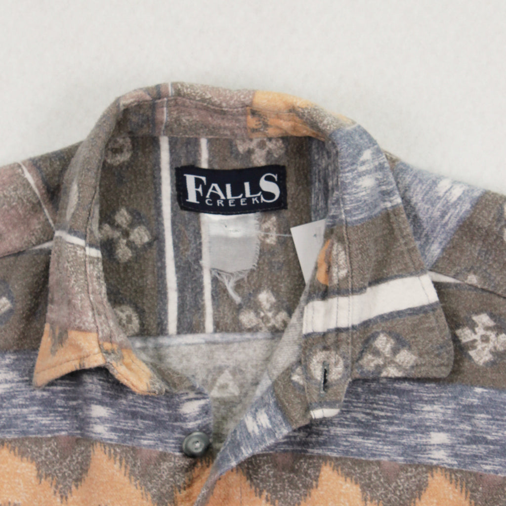 Vintage Falls Creek Pattern Button Up Shirt M