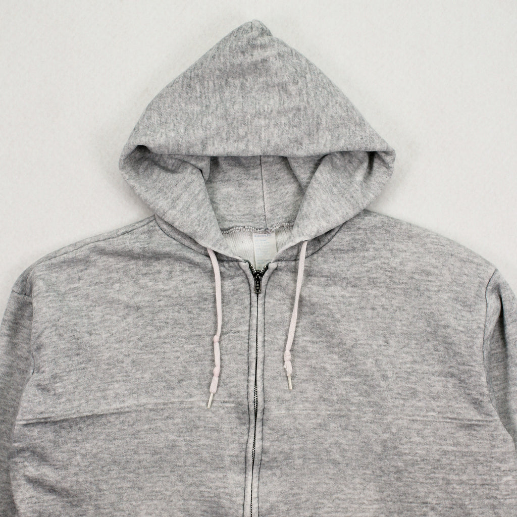 80s Thermal Lined Blank Zip Hoodie XL