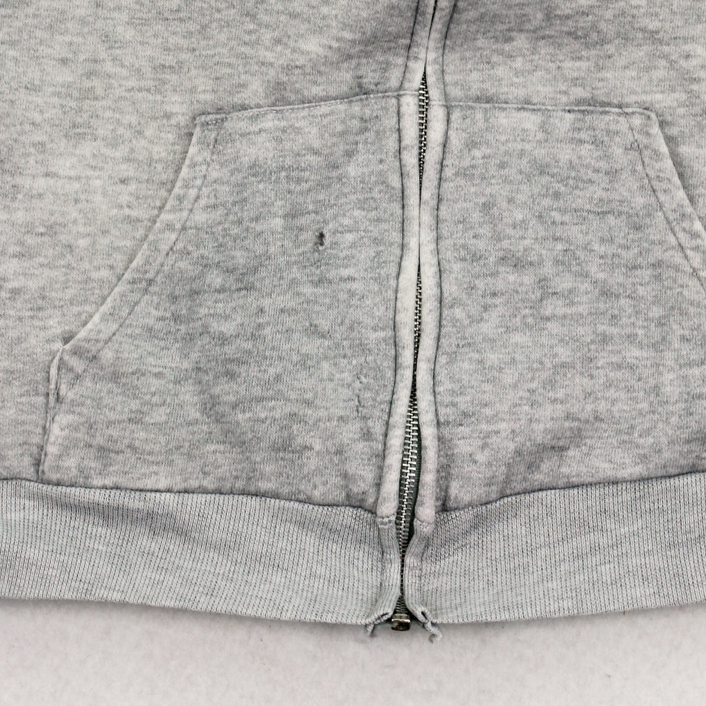 80s Thermal Lined Blank Zip Hoodie XL