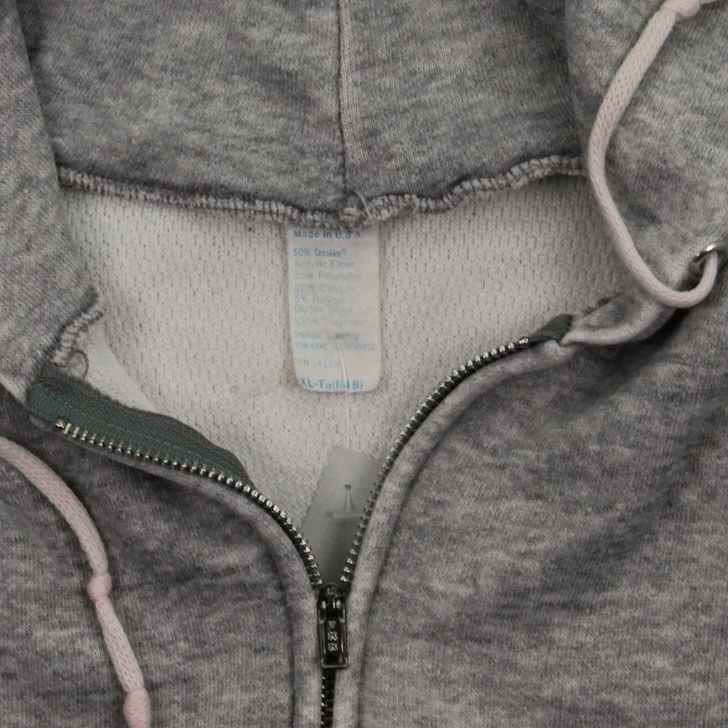 80s Thermal Lined Blank Zip Hoodie XL