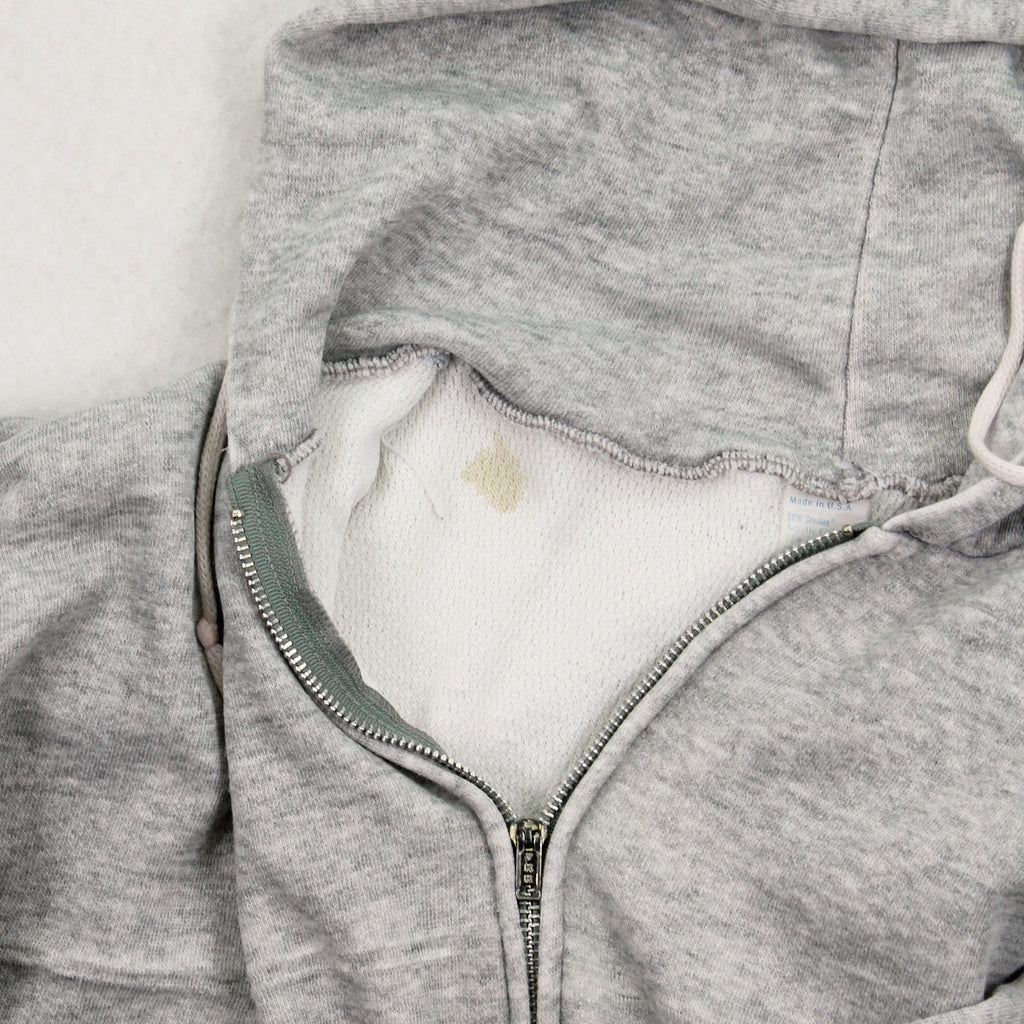 80s Thermal Lined Blank Zip Hoodie XL