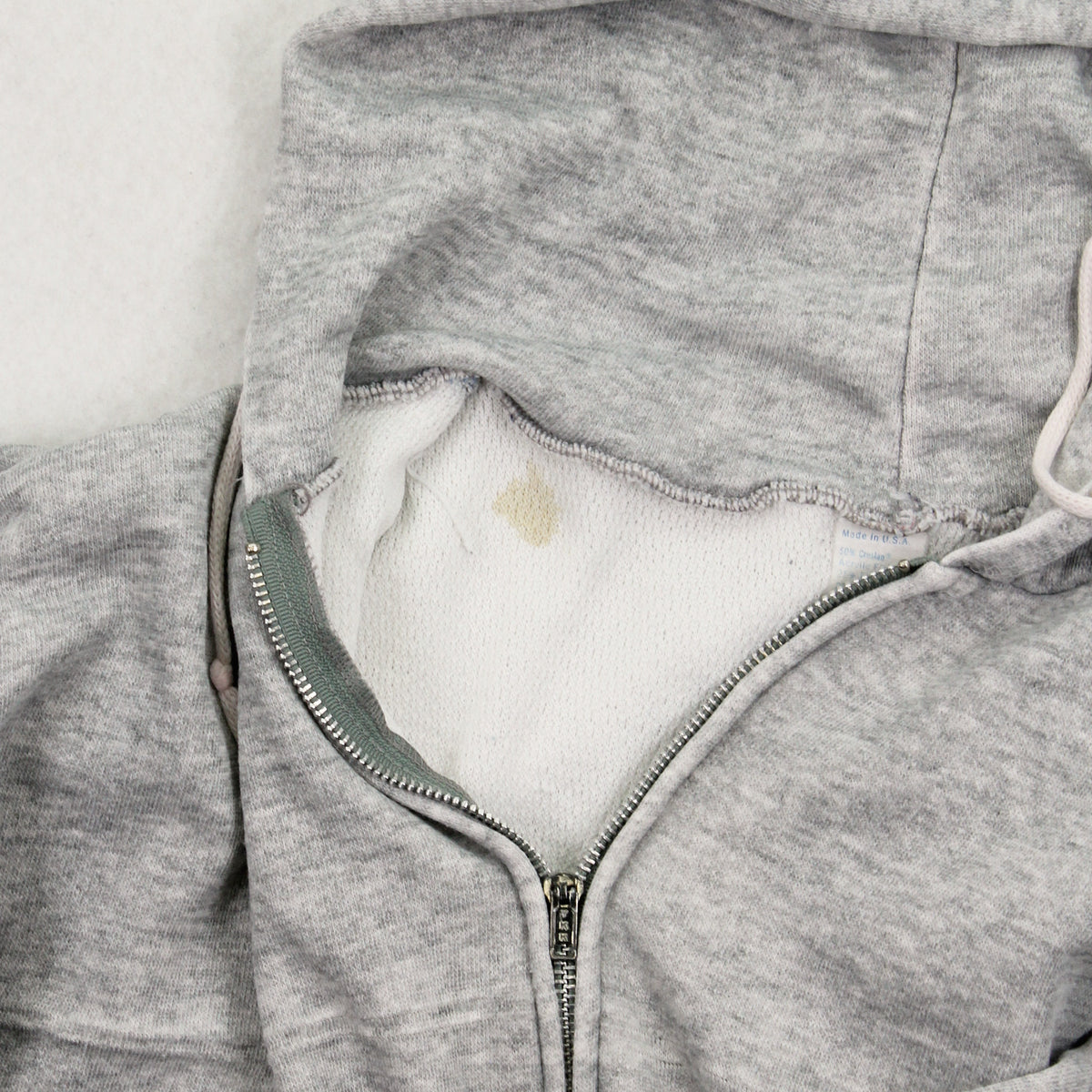 80s Thermal Lined Blank Zip Hoodie XL