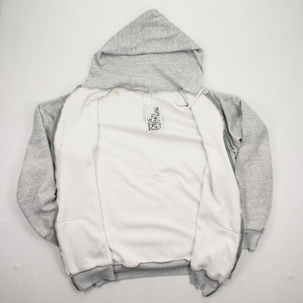80s Thermal Lined Blank Zip Hoodie XL
